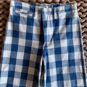 MADEWELL Checkered High-waisted wide-leg pant